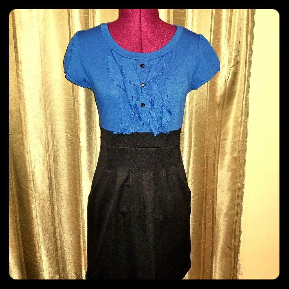 JFW Career pullover fitted dress w/pockets ruffle